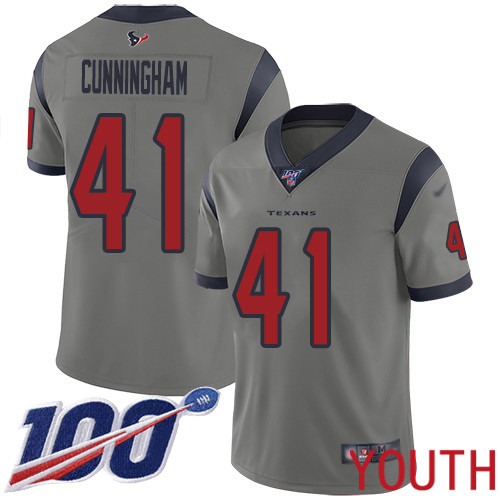 Houston Texans Limited Gray Youth Zach Cunningham Jersey NFL Football #41 100th Season Inverted Legend